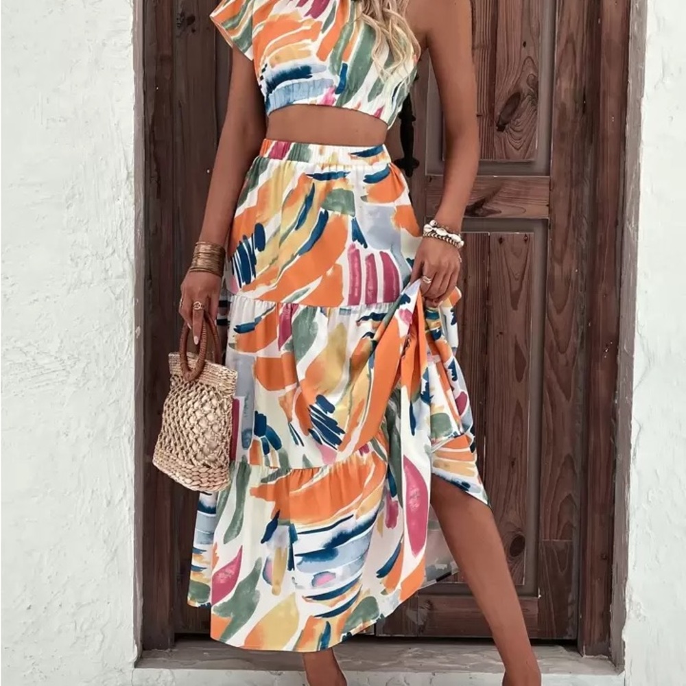 Colorful Abstract Print Women's Skirt